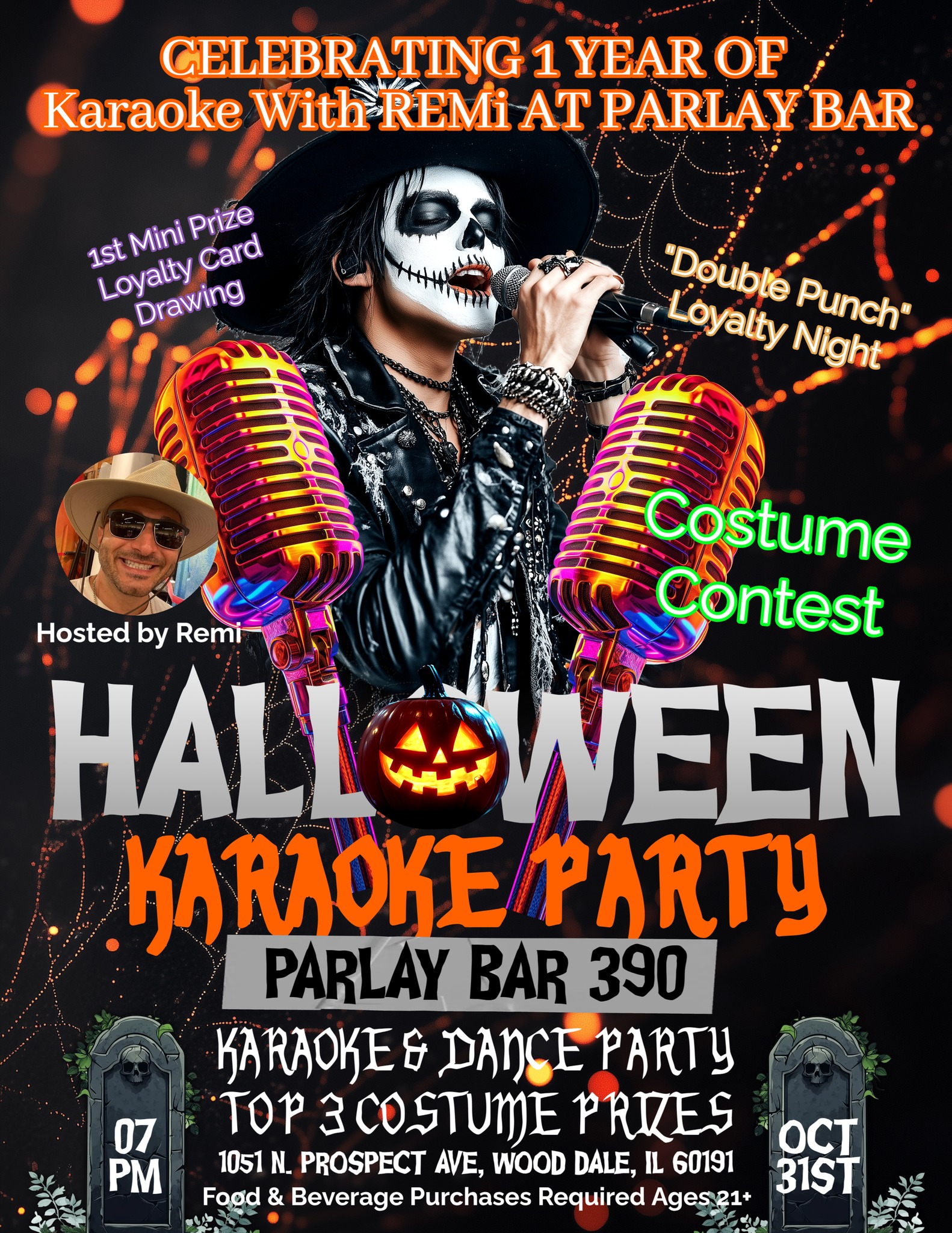 Karaoke With REMi Halloween Karaoke Spooktacular & Costume Party/Contest at Parlay Bar 390 Wood Dale