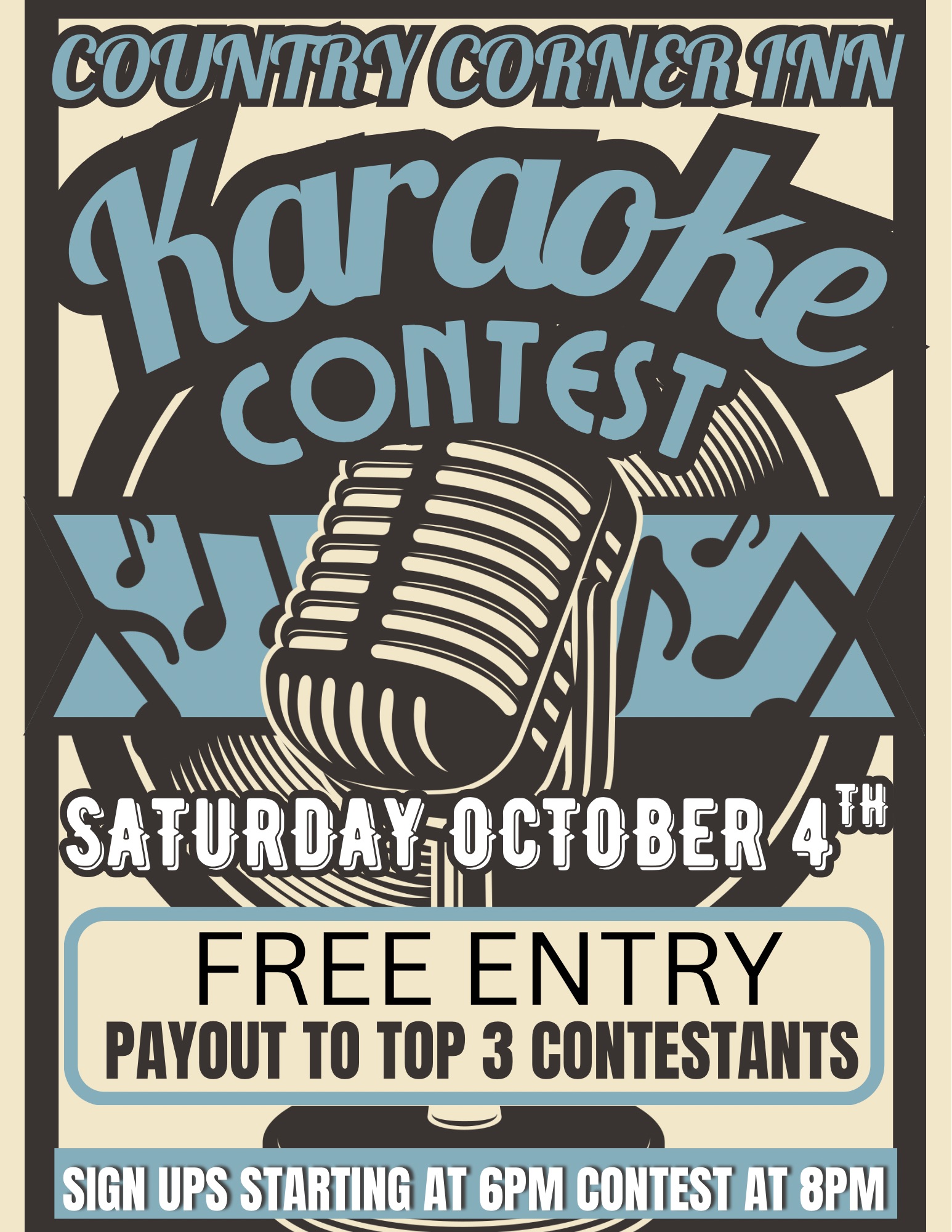 Karaoke Contest at Country Corner Inn