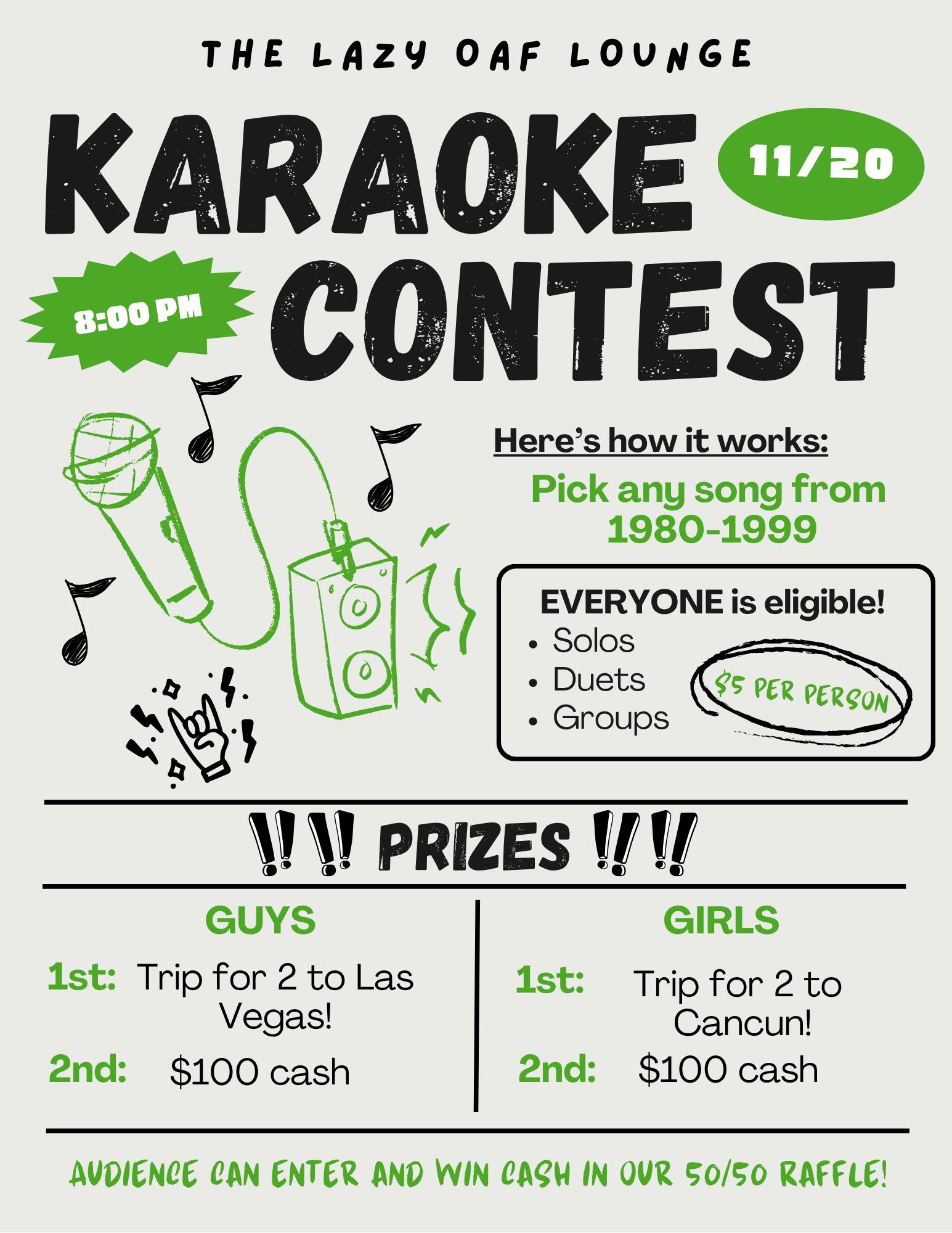 Karaoke Contest @ the Lazy Oaf