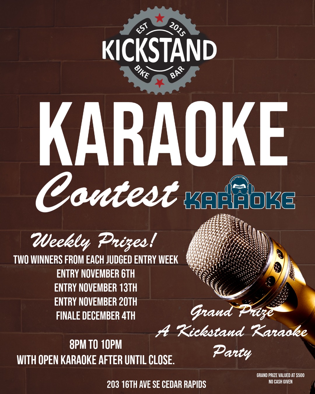 Kickstand Karaoke Contest - Finale Night!