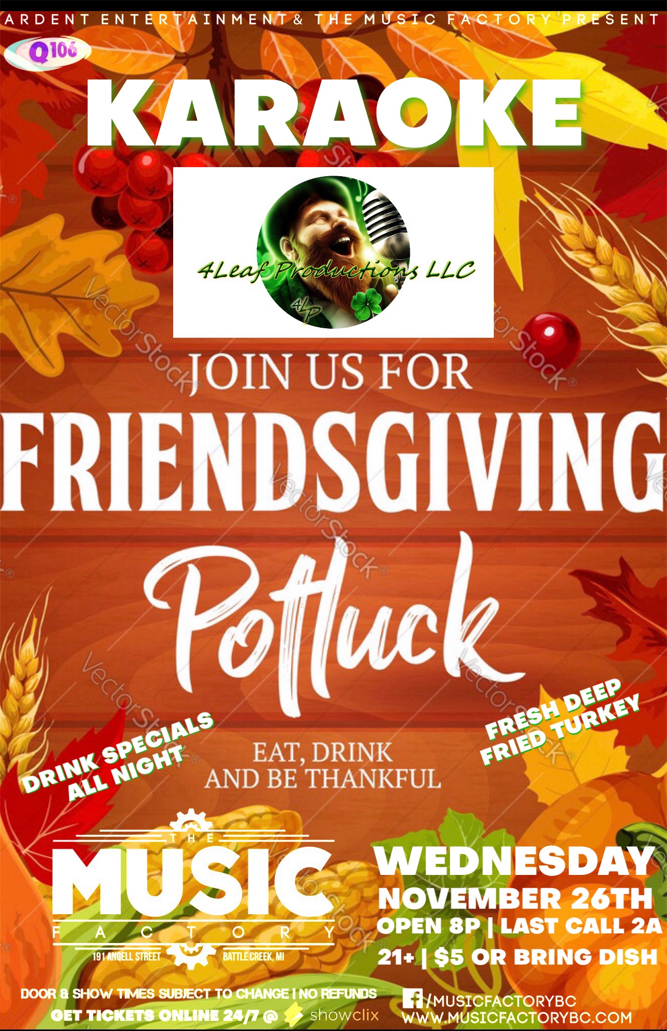 FRIENDSGIVING KARAOKE at The Music Factory in Battle Creek