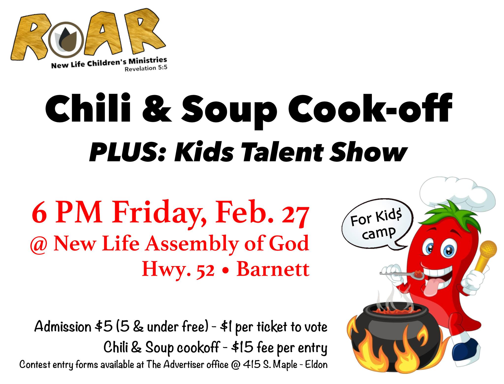 ROAR Chili & Soup Cookoff & Kids Talent Show