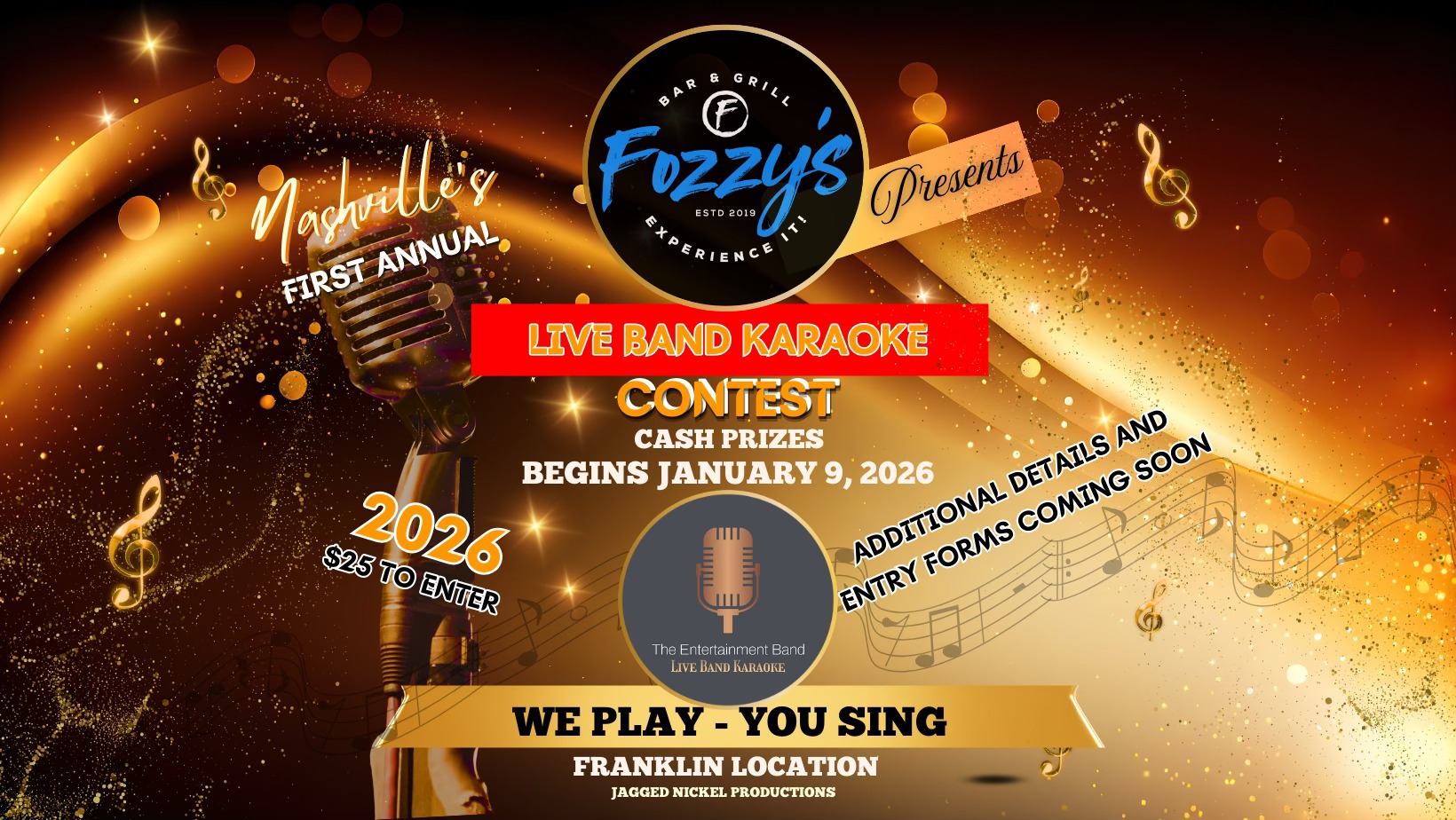 Live Band Karaoke Contest at Fozzy's - Franklin