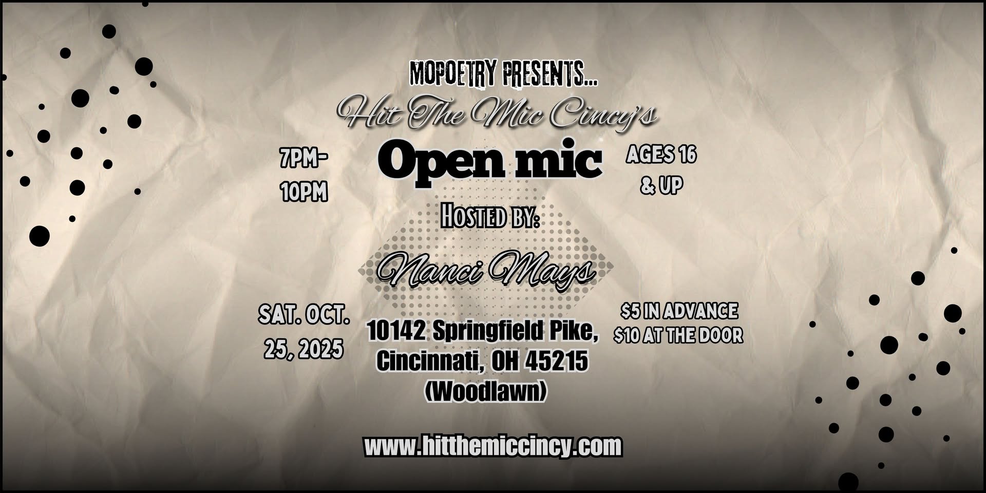 MoPoetry Phillips Presents: Hit The Mic Cincy's Open Mic