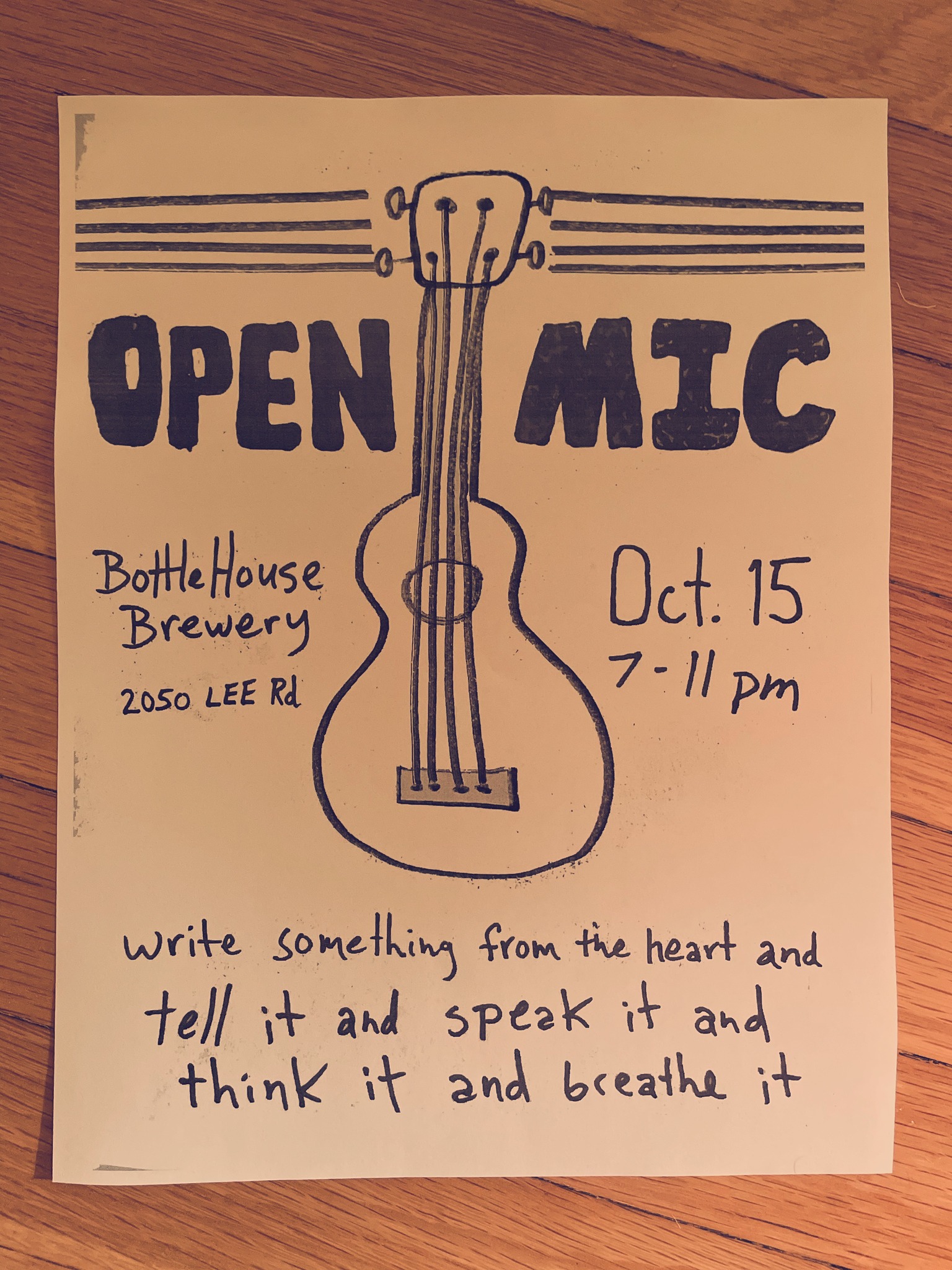 BOTTLE HOUSE OPEN MIC