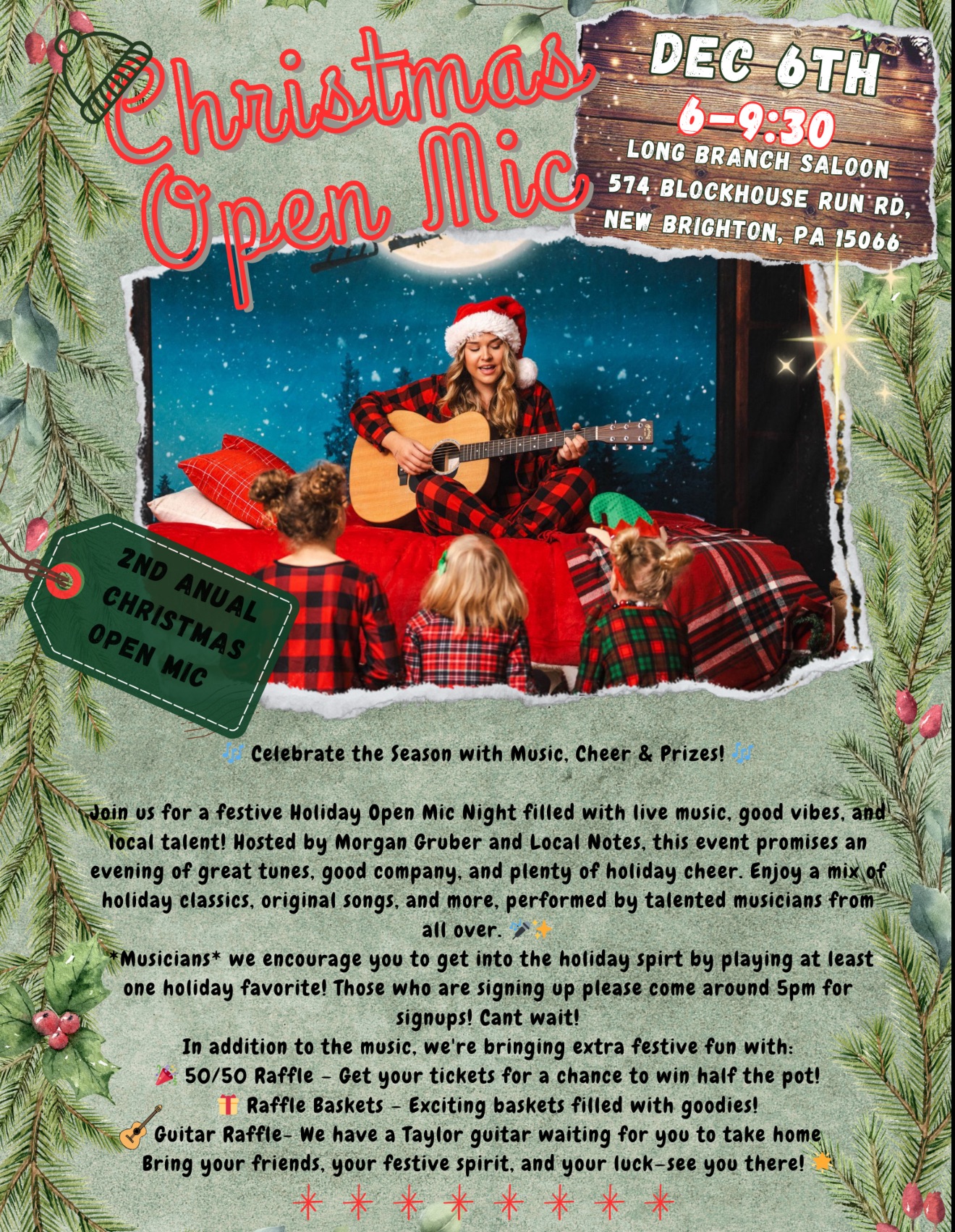 CHRISTMAS OPEN MIC NIGHT @Long Branch Saloon