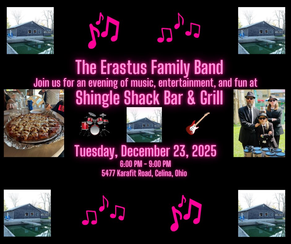 The Erastus Family Band at Shingle Shack Open Mic (Tue. 12-23-2025)(6-9 PM)