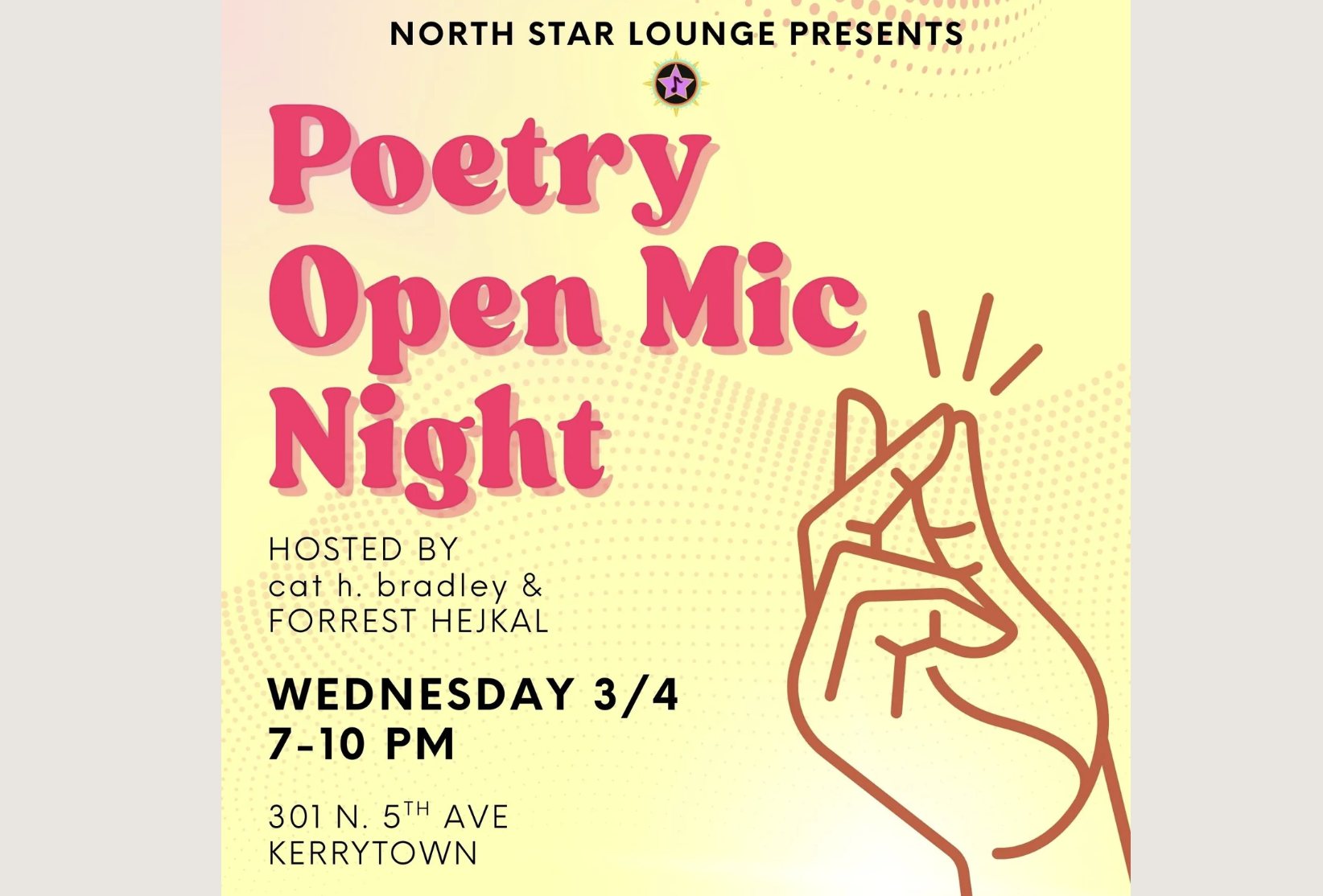 Poetry Open Mic w/ cat h. bradley & Forrest Hejkal