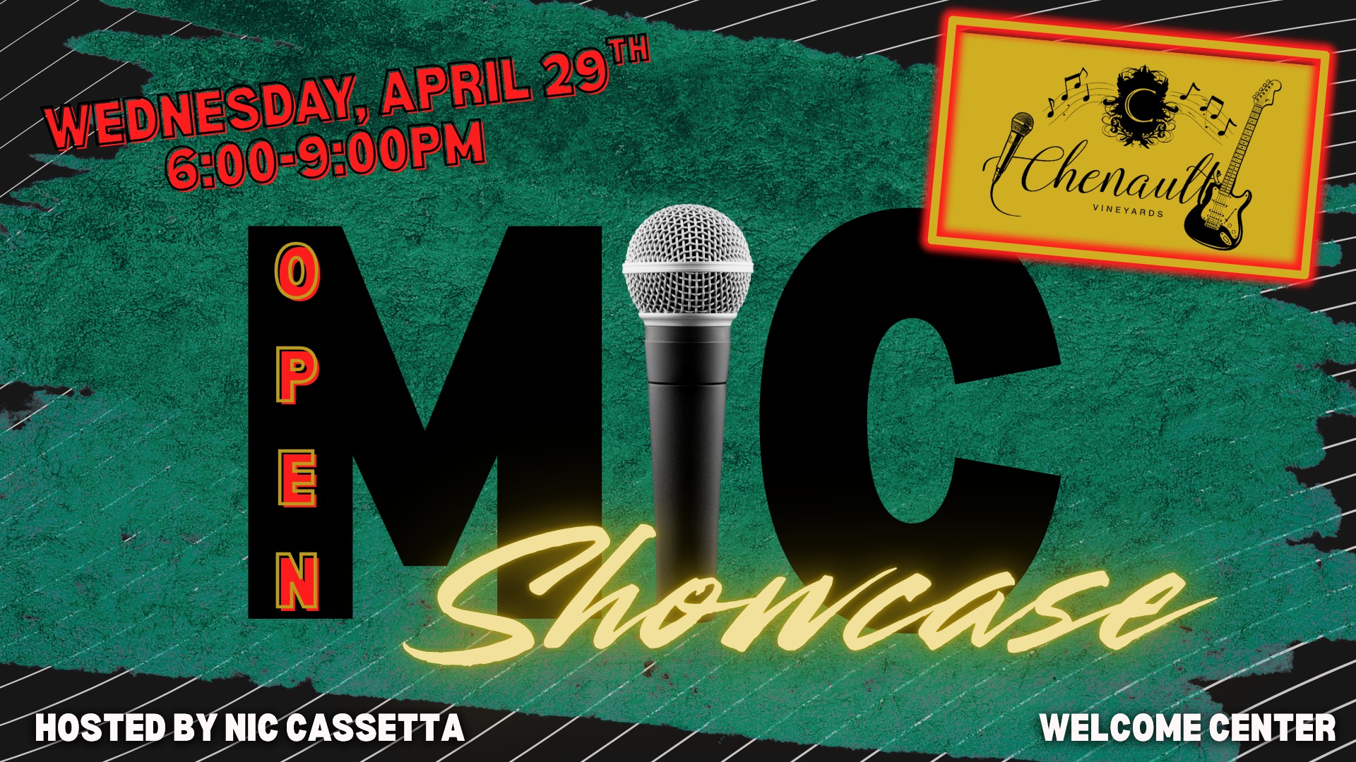 Open Mic Showcase at Chenault Vineyards: Hosted by Nic Cassetta