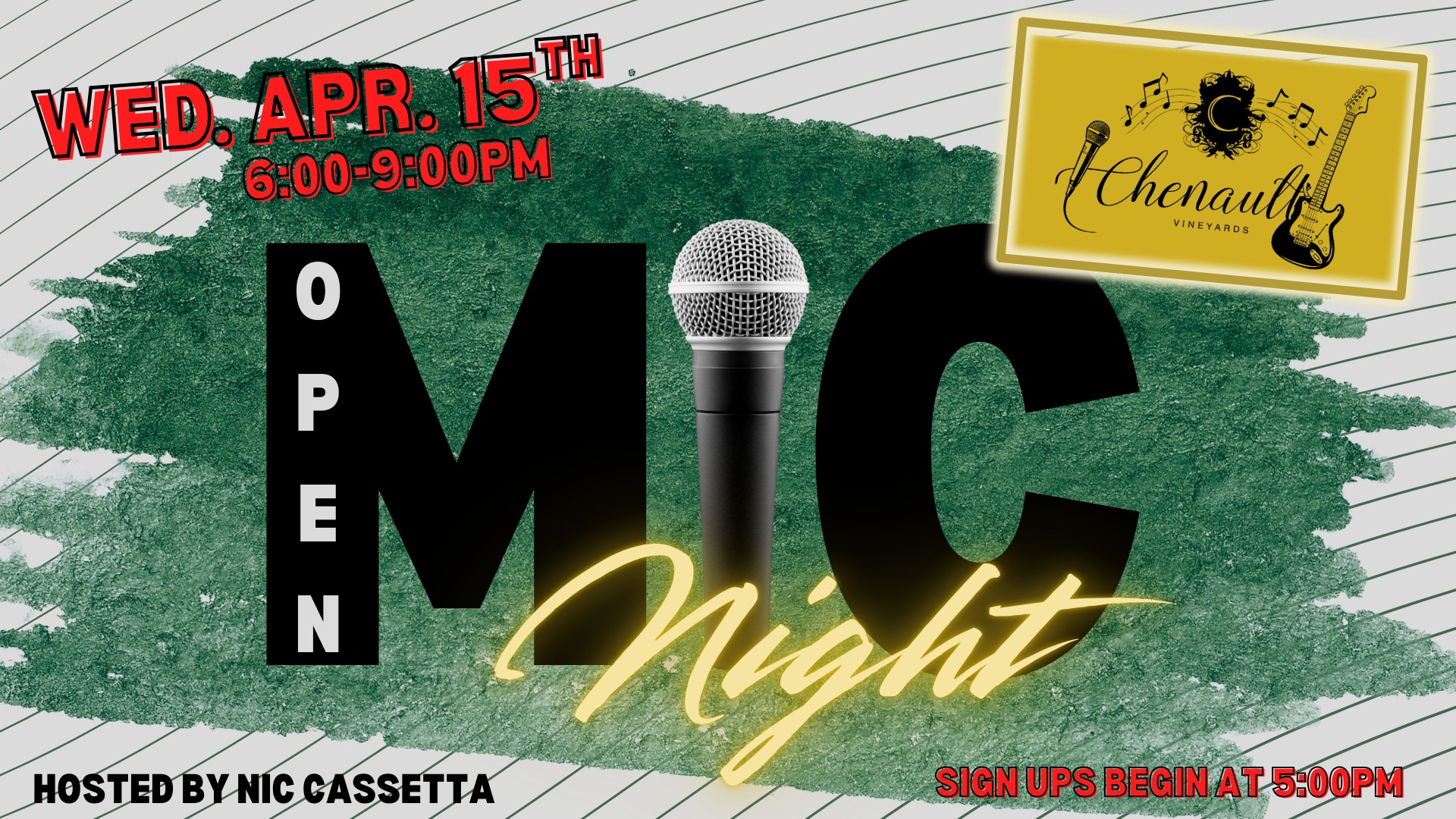 Open Mic Night at Chenault Vineyards: Hosted by Nic Cassetta