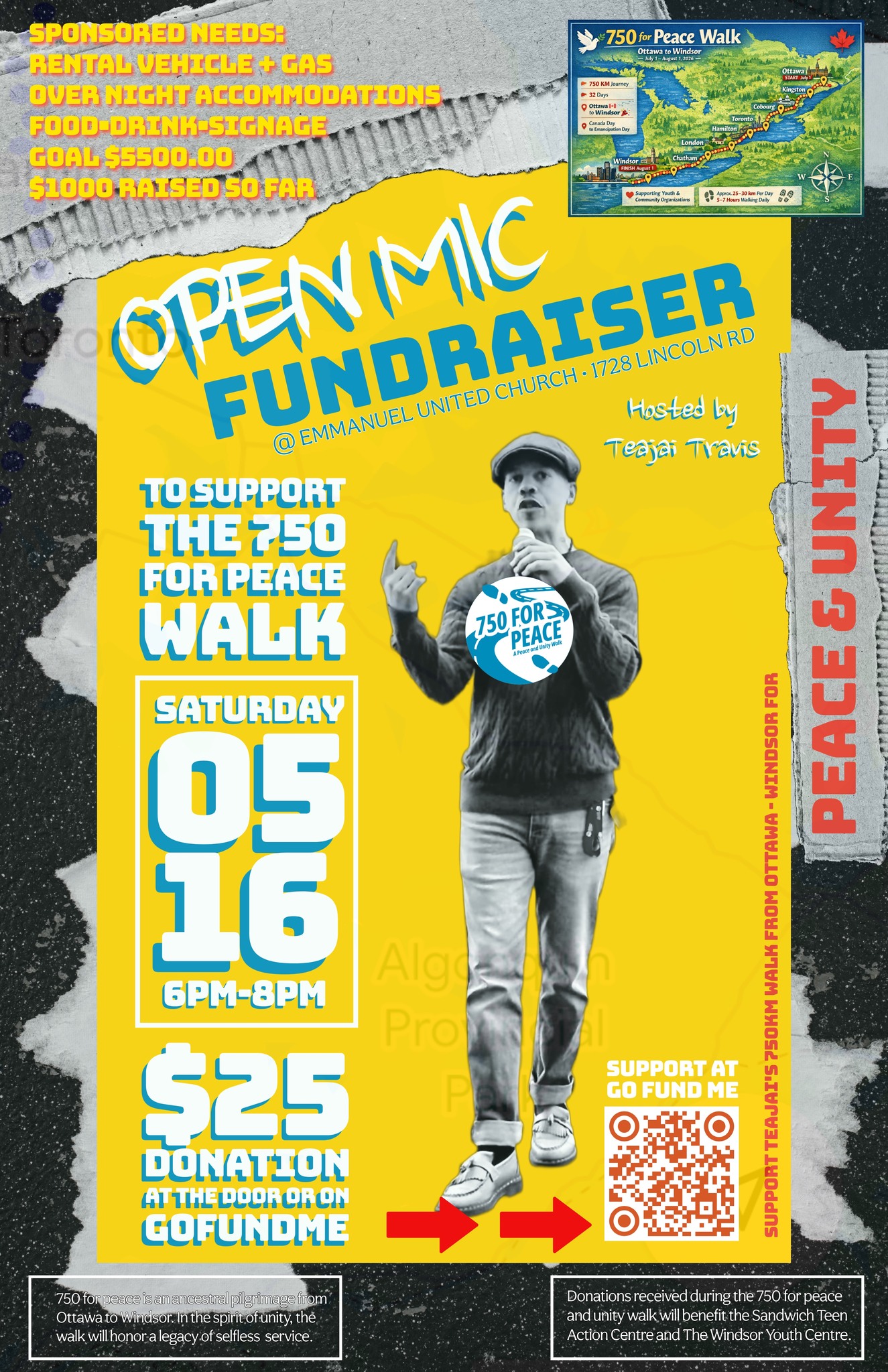 750 for Peace Open Mic Fundraiser