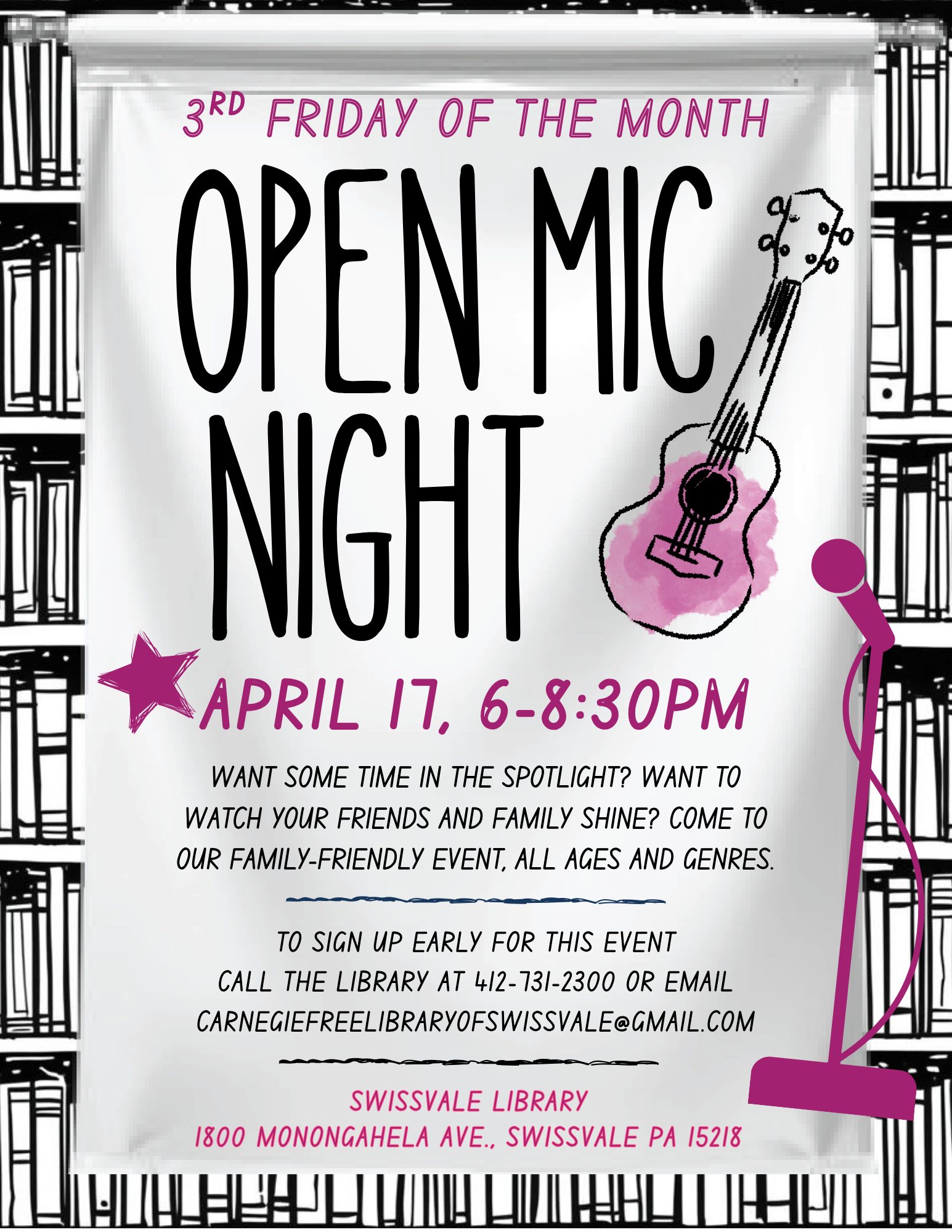 Swissvale Library's Open Mic!