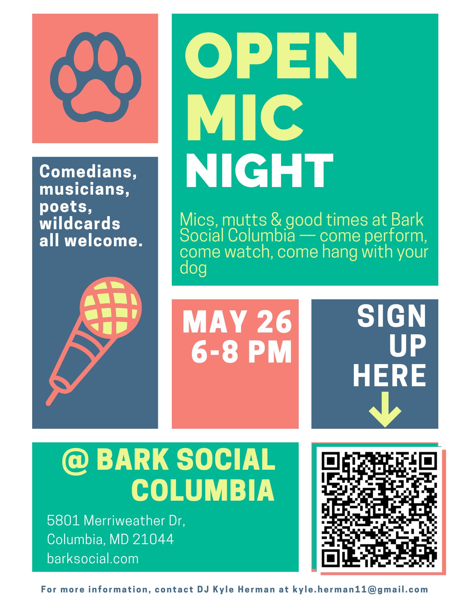 Open Mic Night - Bark Social Columbia