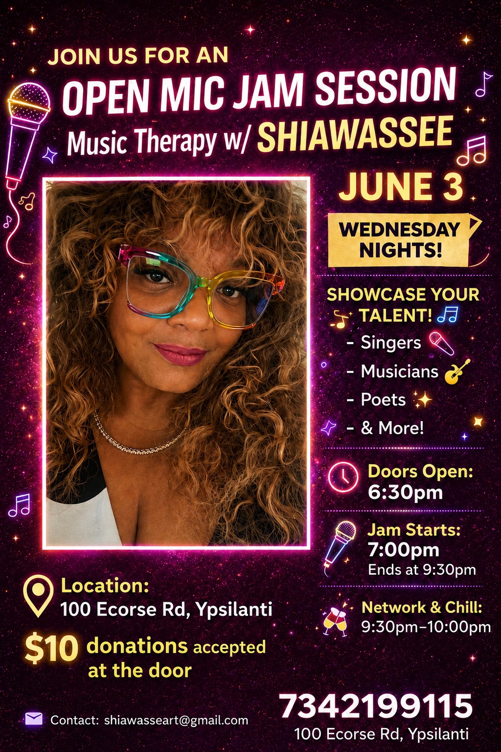 Open mic jam session. Music Therapy w/Shiawassee