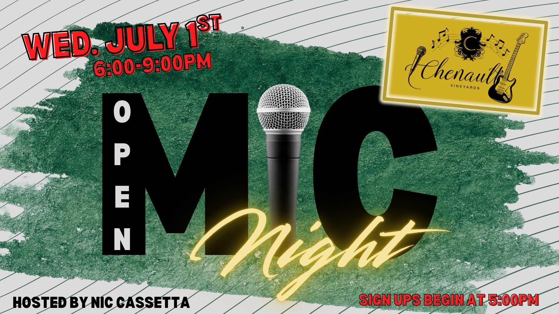 Open Mic Night at Chenault Vineyards hosted by Nic Cassetta