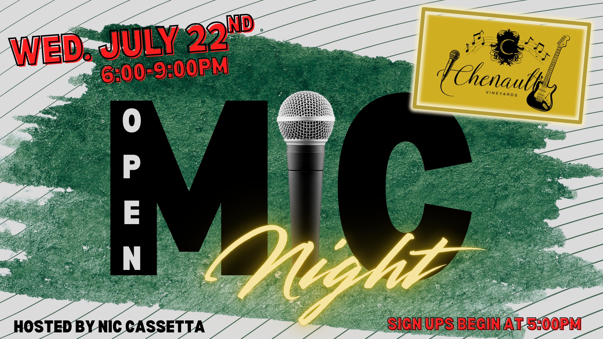 Open Mic Night at Chenault Vineyards hosted by Nic Cassetta