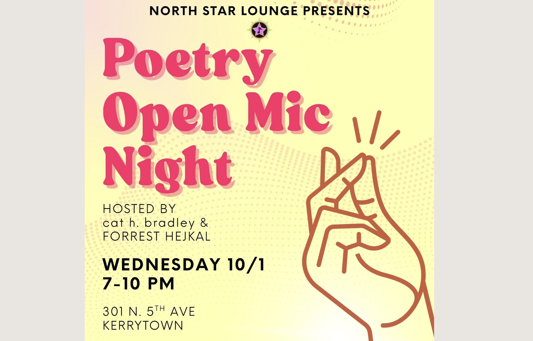 Poetry Open Mic w/ cat h. bradley & Forrest Hejkal